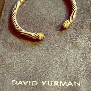 David Yurman Cable Bracelet with Amethyst & Gold